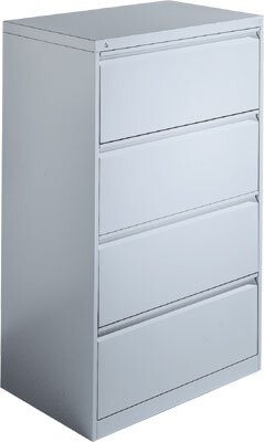 Hängeregistraturschrank CP Acurado C1000, 2-bahnig, 4 Schübe, lichtgrau RAL 7035