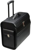 Pilotenkoffer-Trolley Alassio® MONDO. Lederimitat, schwarz