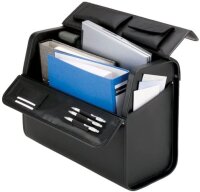 Pilotenkoffer-Trolley Alassio® MONDO. Lederimitat, schwarz