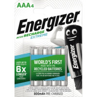 Akku Energizer® Recharge Extreme, AAA, Micro, HR3, 1,2 V, 800 mAh, 4 Stück