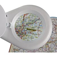 LED-Lupenleuchte MAUL viso, 1,75-fach, Metall/Glas/Kunststoff, mit Standfuß, weiß