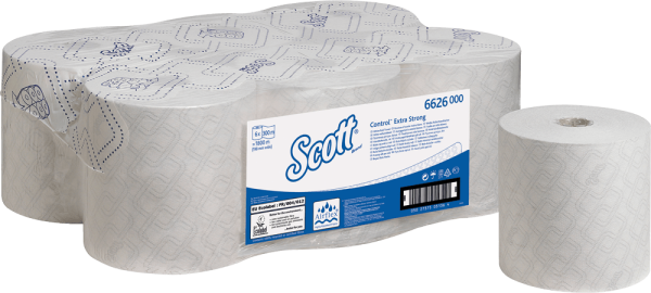 Handtuchrollen Scott® Control Extra Strong 6626,1-lagig, 19,8 cm x 300 m, 6 Rollen, weiß