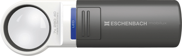 Handlupe Eschenbach, LED-Beleuchtung, 12,5-fach, Ø: 35 mm, Kunststoff, schwarz
