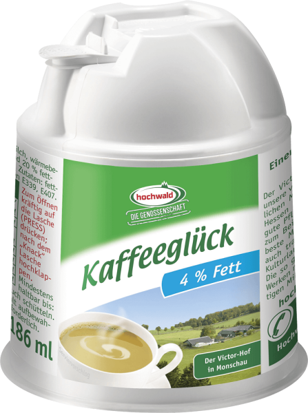 Kondensmilch hochwald Kaffeeglück 4 %, Kännchen, 200 g