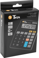 Tischrechner TWEN J-1010 S, 10-stellig, Solar / Batterie, schwarz