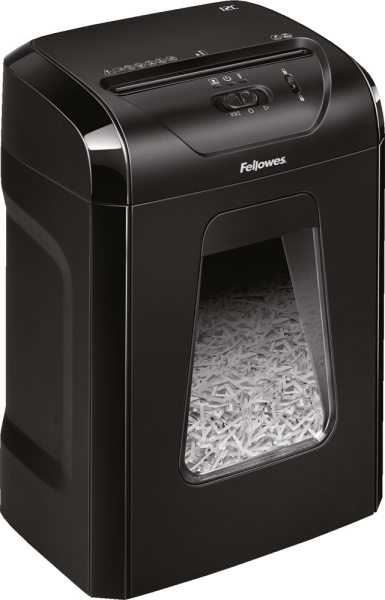 Aktenvernichter Fellowes® Powershred 12C, Partikel 4 x 40 mm, SSt. P-4, schwarz