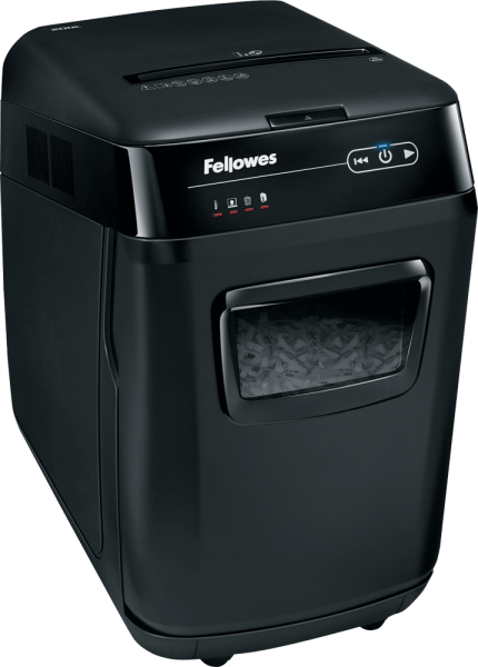 Aktenvernichter Fellowes® AutoMax 200C, Partikel 4 x 38 mm, SSt. P-4, schwarz