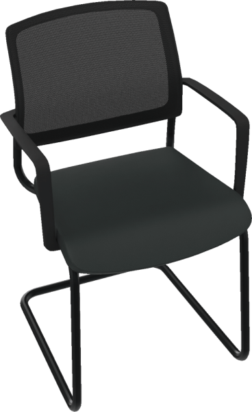 Konferenzstuhl Xtreme, Gestell und Netzrücken schwarz