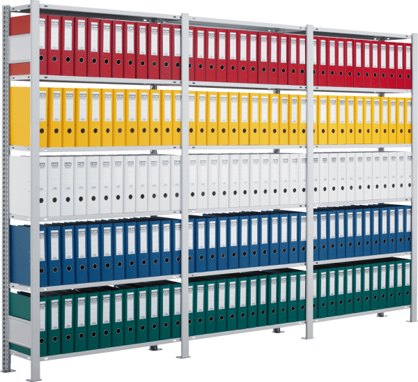 Anbauregal SCHULTE MULTIplus150 36046, 2.000 x 1.000 x 600 mm, 6 Böden, lichtgrau
