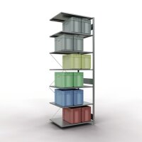 Anbauregal SCHULTE MULTIplus150, 3.000 x 1.000 x 800 mm, 7 Böden, verzinkt