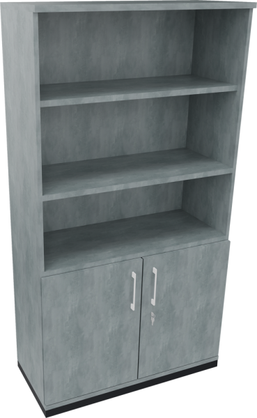 Regalschrank endless, 1.000 x 1.869 x 442 mm, anthrazit/beton