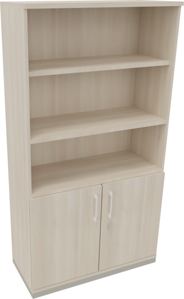Regalschrank endless, 1.000 x 1.869 x 442 mm, silber/akazie