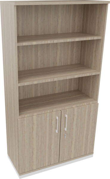 Regalschrank endless, 1.000 x 1.869 x 442 mm, weiß/eiche