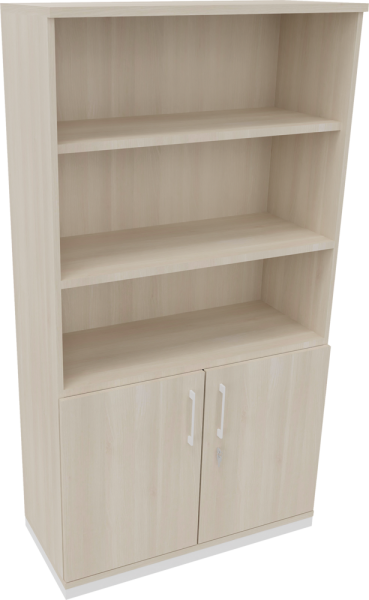 Regalschrank endless, 1.000 x 1.869 x 442 mm, weiß/akazie
