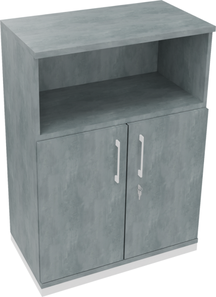 Regalschrank endless, 800 x 1.133 x 442 mm, weiß/beton