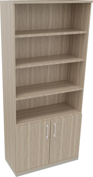 Regalschrank endless, 1.000 x 2.221 x 442 mm, silber/eiche