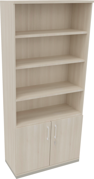 Regalschrank endless, 1.000 x 2.221 x 442 mm, silber/akazie