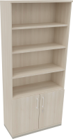 Regalschrank endless, 1.000 x 2.221 x 442 mm, silber/akazie