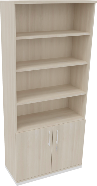 Regalschrank endless, 1.000 x 2.221 x 442 mm, weiß/akazie