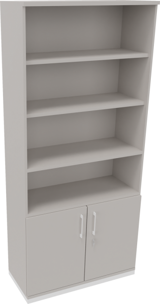 Regalschrank endless, 1.000 x 2.221 x 442 mm, weiß/lichtgrau