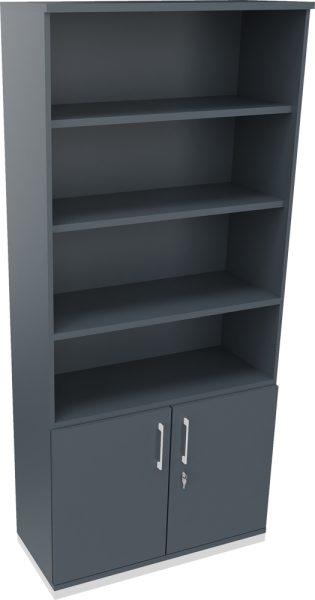 Regalschrank endless, 1.000 x 2.221 x 442 mm, weiß/lavagrau