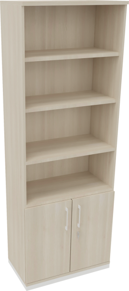 Regalschrank endless, 800 x 2.221 x 442 mm, weiß/akazie