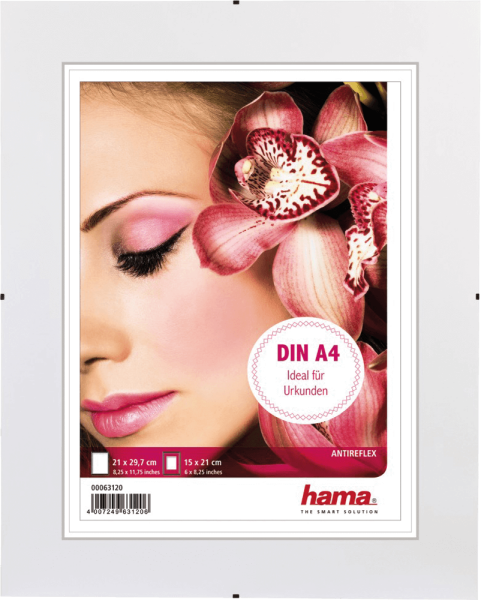 Bilderrahmen Hama Clip-Fix, rahmenlos, 21 x 29,7 cm, antireflex, transparent