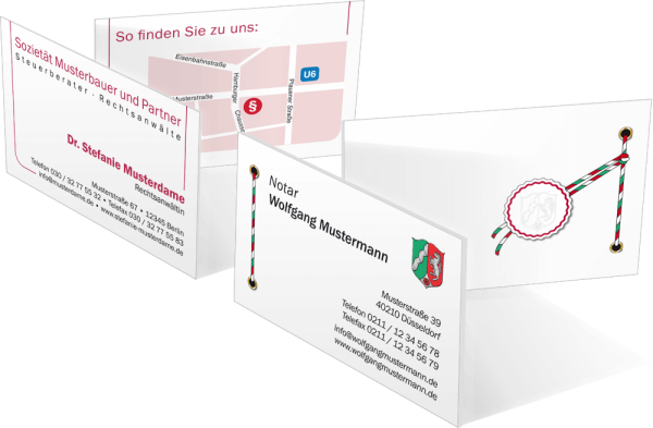 Visitenkarten advo-spezial®, Elfenbeinkarton glatt, 4-farbig, 2-seitig