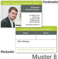 Visitenkarten advo-spezial®, Elfenbeinkarton glatt, 4-farbig, 2-seitig
