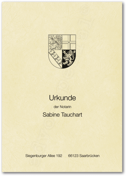 Urkundenumschläge SAARLAND, ledergenarbt, chamois