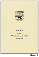 Urkundenumschläge SACHSEN-ANHALT, ledergenarbt, chamois