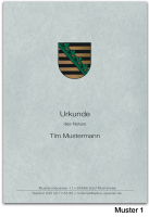 Urkundenumschläge SACHSEN mit farbigem Landeswappen,...