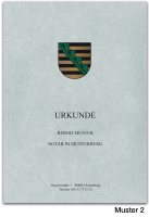 Urkundenumschläge SACHSEN mit farbigem Landeswappen, grau