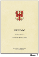 Urkundenumschläge BRANDENBURG mit farbigem Landeswappen, chamois