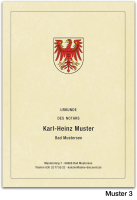 Urkundenumschläge BRANDENBURG mit farbigem Landeswappen, chamois