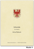 Urkundenumschläge BRANDENBURG mit farbigem Landeswappen, chamois