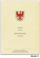 Urkundenumschläge BRANDENBURG mit farbigem Landeswappen, chamois