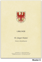 Urkundenumschläge BRANDENBURG mit farbigem Landeswappen, chamois