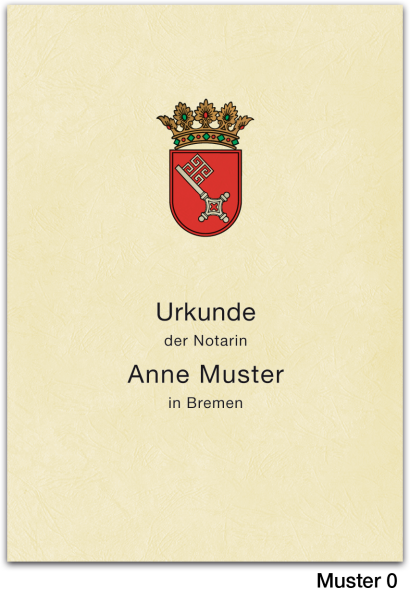 Urkundenumschläge BREMEN mit farbigem Landeswappen, chamois