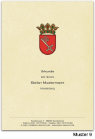 Urkundenumschläge BREMEN mit farbigem Landeswappen, chamois