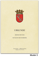 Urkundenumschläge BREMEN mit farbigem Landeswappen, chamois