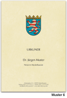 Urkundenumschläge HESSEN mit farbigem Landeswappen, chamois