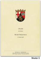 Urkundenumschläge RHEINLAND-PFALZ mit farbigem Landeswappen, chamois