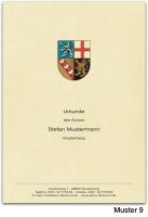 Urkundenumschläge SAARLAND mit farbigem Landeswappen, chamois