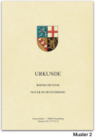 Urkundenumschläge SAARLAND mit farbigem Landeswappen, chamois