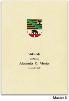 Urkundenumschläge SACHSEN-ANHALT mit farbigem Landeswappen, chamois