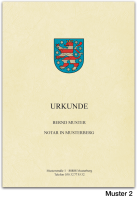 Urkundenumschläge THÜRINGEN mit farbigem Landeswappen, chamois