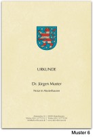Urkundenumschläge THÜRINGEN mit farbigem Landeswappen, chamois