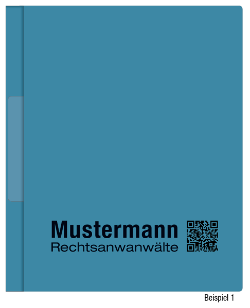 Hängehefter mit individuellem Druck, ReNo-VERTIC, 1 Abheftfalz, Rechts-/Linksheftung, Tasche, blau