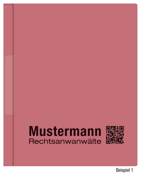 Hängehefter mit individuellem Druck, ReNo-VERTIC, 1 Abheftfalz, Rechts-/Linksheftung, Tasche, rot